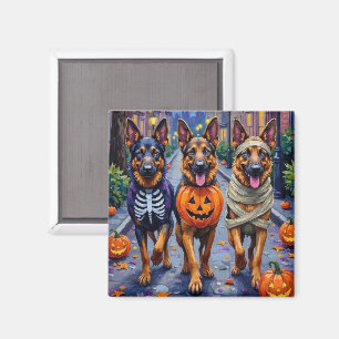 Aimant Chiens de berger allemands Trick-or-Treating Hallo