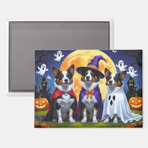Aimant Chiens de bétail australiens Citrouille Halloween