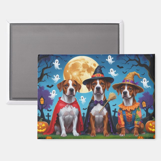 Aimant Chiens de Rhodesian Ridgeback Citrouille Halloween (Recto/Verso)