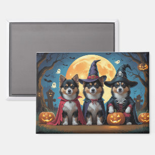 Aimant Chiens lapons finlandais Citrouille Halloween drôl