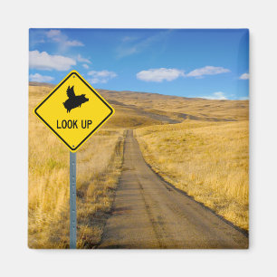 Aimant Chiens volant au-dessus du signe