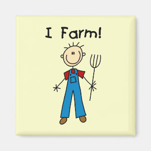 Aimant Chiffre T-shirts et cadeaux de bâton d'agriculteur