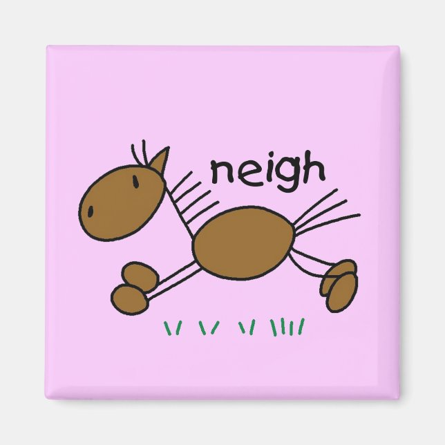 Aimant Chiffre T-shirts et cadeaux de bâton de cheval (Devant)