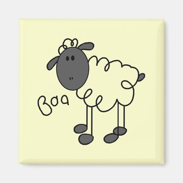 Aimant Chiffre T-shirts et cadeaux de bâton de moutons (Devant)