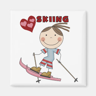 Aimant Chiffre T-shirts et cadeaux de bâton de skieur de