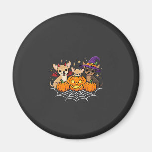 Aimant Chihuahua Halloween Citrouille Sorcière Chien Desi