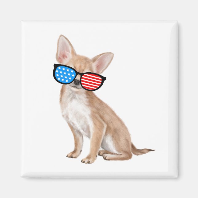 Aimant Chihuahua patriotique (Devant)