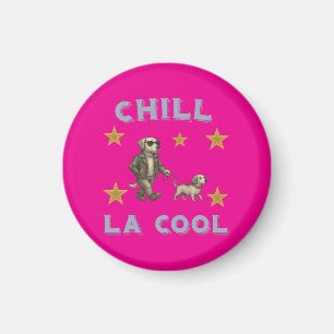 Aimant Chill La Cool – Chien à Lunettes Promenant ami !!