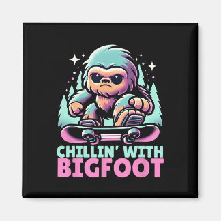 Aimant Chillin' Avec Bigfoot Alpine Sports D'Hiver Snowbo