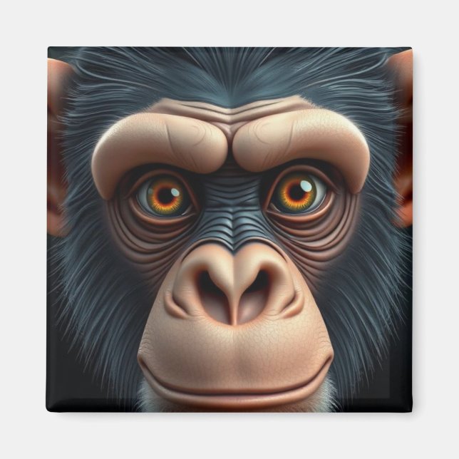 Aimant Chimpanzé fou mignon (Devant)