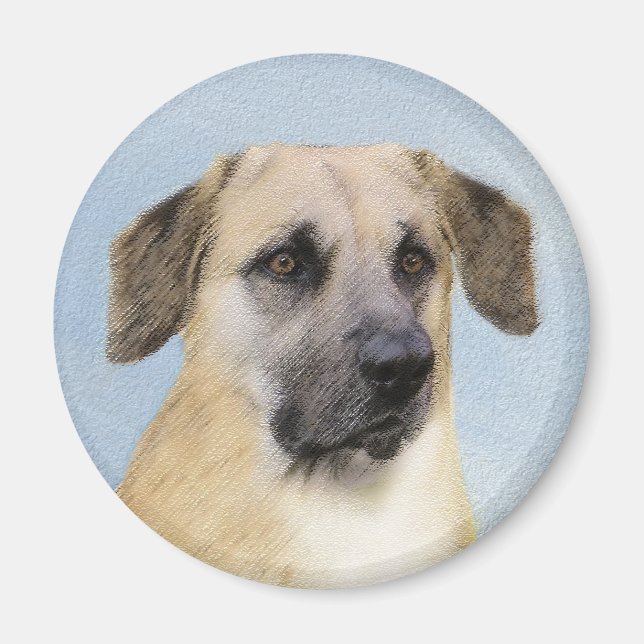 Aimant Chinook (Oreilles Laissées) Peinture - Art Chien o (Devant)