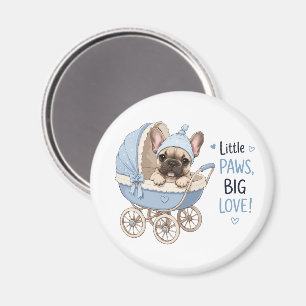 Aimant Chiot Bouledogue Français Mignon Landau Rétro