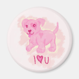Aimant Chiot rose