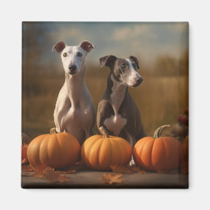 Aimant Chiots Greyhound Délice d'Automne Citrouille