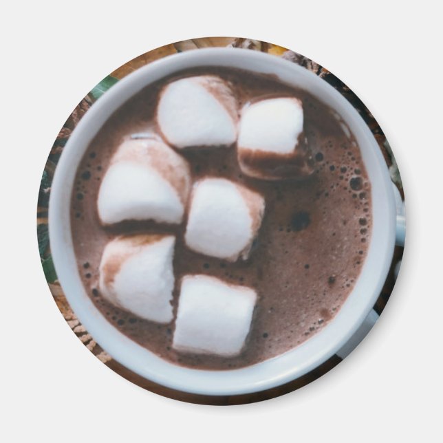 Aimant Chocolat chaud et cacao de marshmallows (Devant)