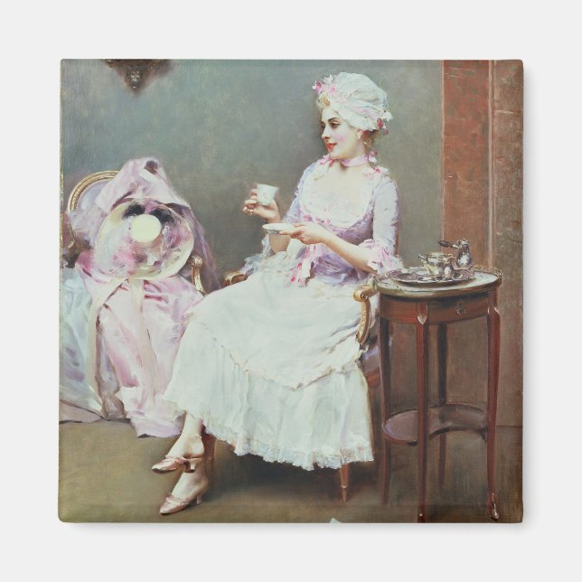 Aimant Chocolat chaud (huile sur toile) (Devant)