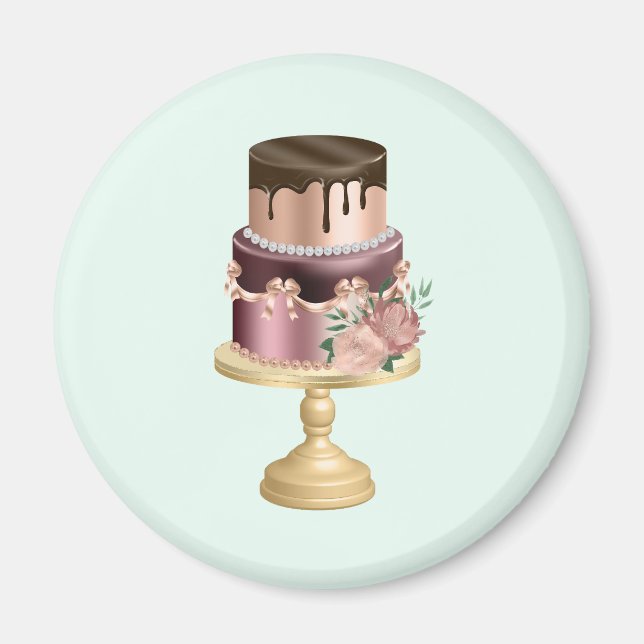 Aimant Chocolat Drives et Rose Gold Luxury Cake (Devant)