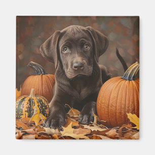 Aimant Chocolat Labrador Retriever Automne