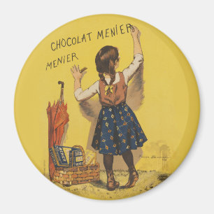 Aimant Chocolat Menier Petite fille Mur écriture