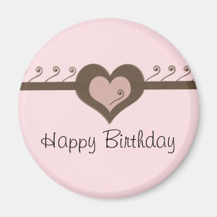 Aimant Chocolat rose Coeur Anniversaire