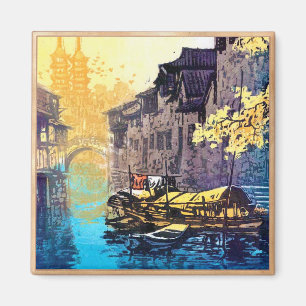 Aimant Chou Xing Hua Suzhou Coucher du soleil sur la rivi