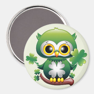 Aimant Chouette bébé mignon St Patrick dessin animé