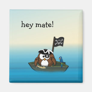 Aimant chouette de pirate - fête d'anniversaire