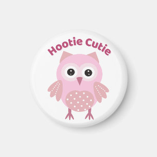 Aimant Chouette Mignonne Rose