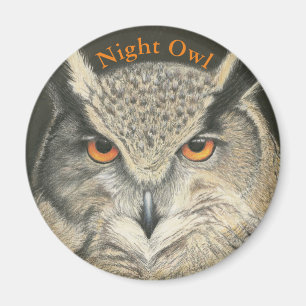 Aimant Chouette nocturne de Great Horned Owl