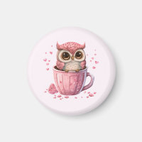 Chouette rose mignonne en coupe