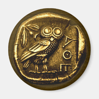 Aimant Chouette sur pièce grecque antique