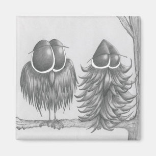 Aimant Chouettes amusantes