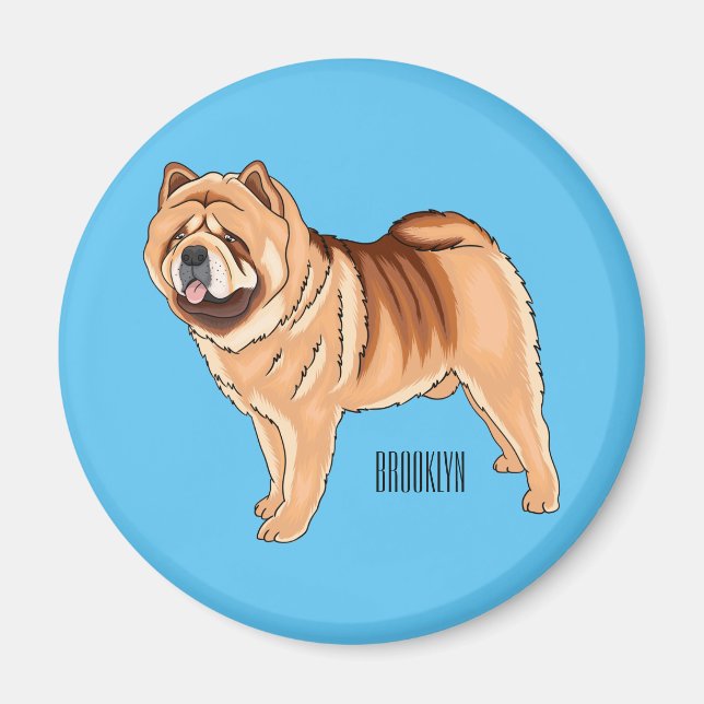 Aimant Chow Chow dog cartoon (Devant)