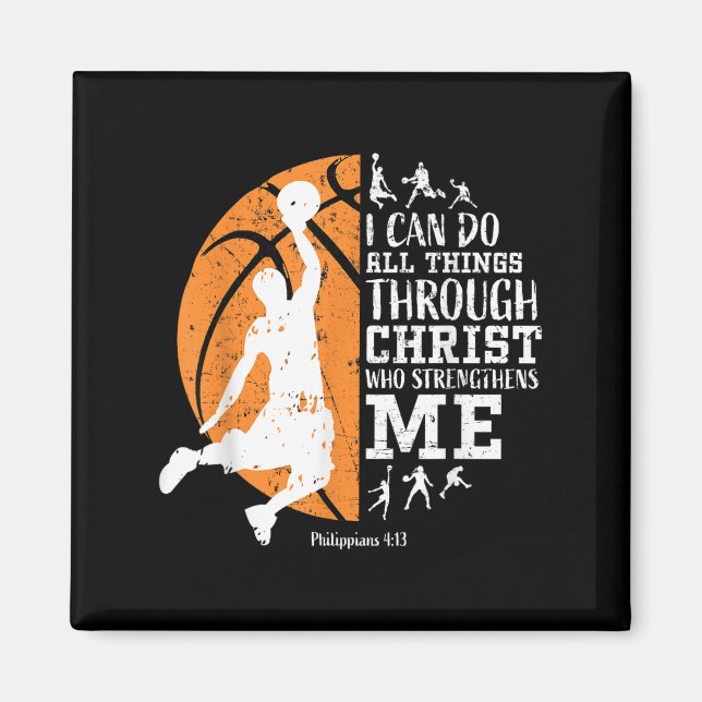 Aimant Christian Basketball I Can Do All Things Through C (Devant)