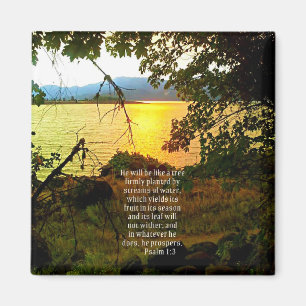 Aimant Christian Bible Verse Lac Paysage Créationarts