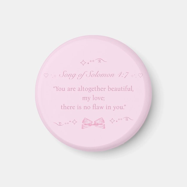 Aimant Christian Girl Coquette rose Bible Verse (Devant)