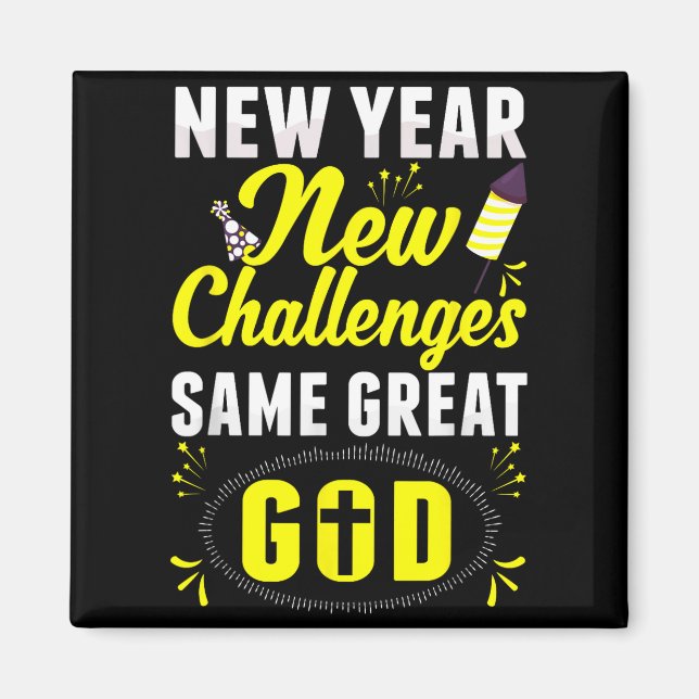 Aimant Christian Happy New Year New Challenges Same Great (Devant)