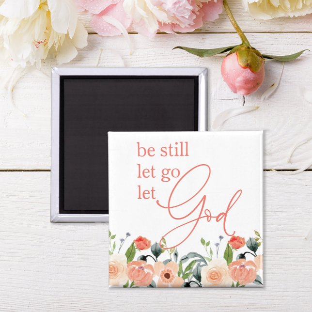 Aimant Christian Laisse Dieu (Add a touch of beauty and faith to your space with this pretty watercolor flower magnet. )
