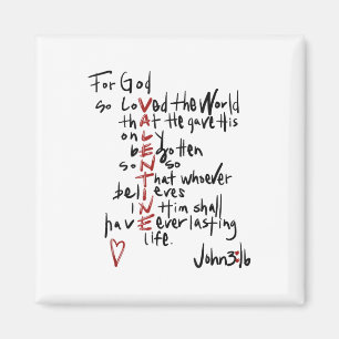 Aimant Christian Valentines Jean 3_16 Pour Dieu Si Aimé L