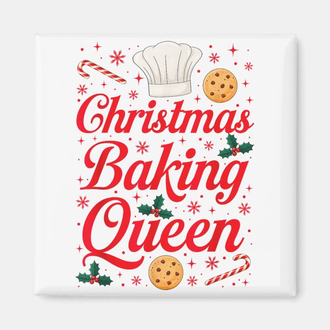 Aimant Christmas Baking Queen Funny Xmas Cookie Lover Wom (Devant)
