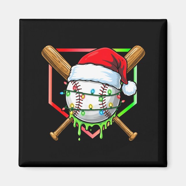 Aimant Christmas Baseball Drip Ice Cream Drip Baseball Lo (Devant)