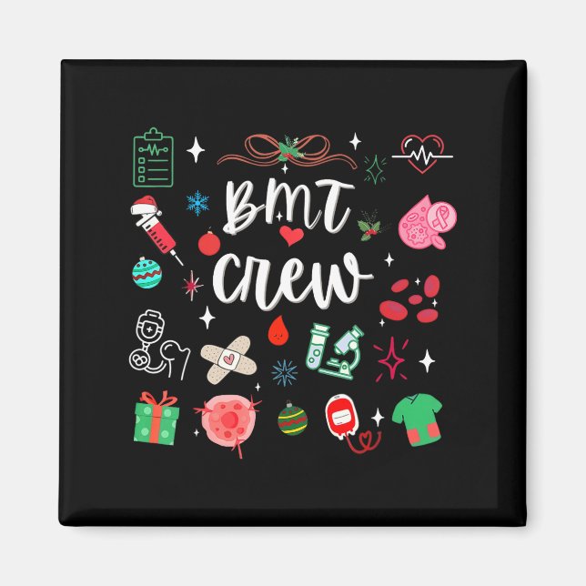 Aimant Christmas Bmt Crew Nurse Bone Marrow Transplant Nu (Devant)