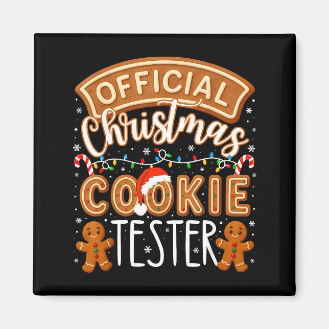 Aimant Christmas Cookie Tester Taster Funny Family Baking (Devant)