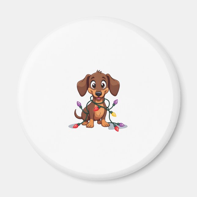 Aimant Christmas Dachshund Lights (2) (Devant)