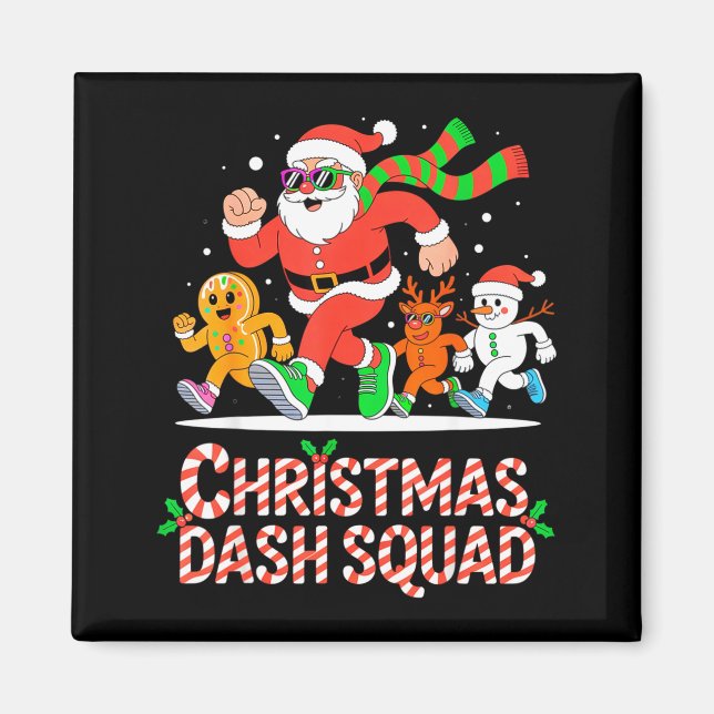 Aimant Christmas Dash Squad Running Runner Marathon Team  (Devant)