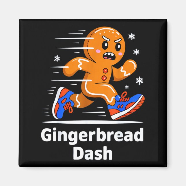 Aimant Christmas Gingerbread Dash Running Runner Xmas Mar (Devant)