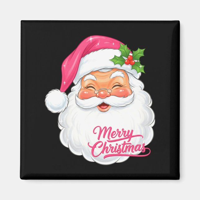 Aimant Christmas Merry Christmas Santa Face Jolly Santa C (Devant)