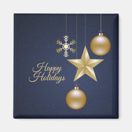 Aimant Christmas Party Golden Ornaments Navy Blue Elegant
