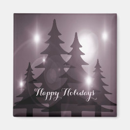 Aimant Christmas Party Pink Trees Holiday Winter Elegant