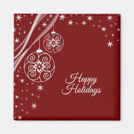 Aimant Christmas Party White Ornaments Stars Red Elegant